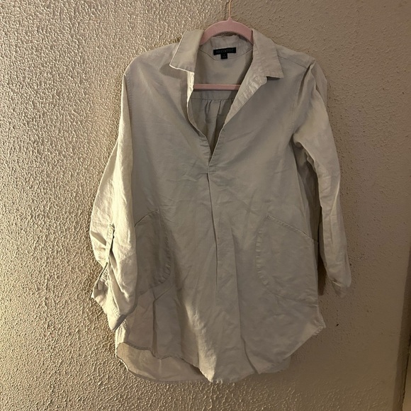 Tops - For Cynthia Linen Cotton Women’s Button Down 3/4 Sleeve Size L Boho Indie Tunic